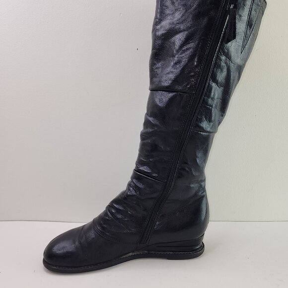 Miz Mooz Black Leather Button Tall Winter Boots (6.5 US) - Picture 5 of 10